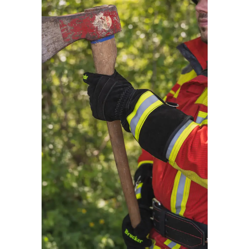 Feuerwehrhandschuhe Innenangriff mit Einsatzhandschuhe S Black HARI 002 und Axt