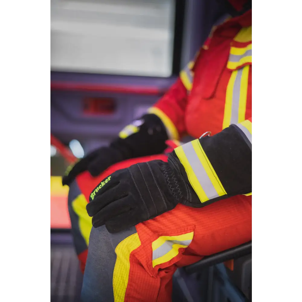 Einsatzhandschuhe S Black HARI 002 mit Feuerwehrhandschuhe Innenangriff, en659 geprüft