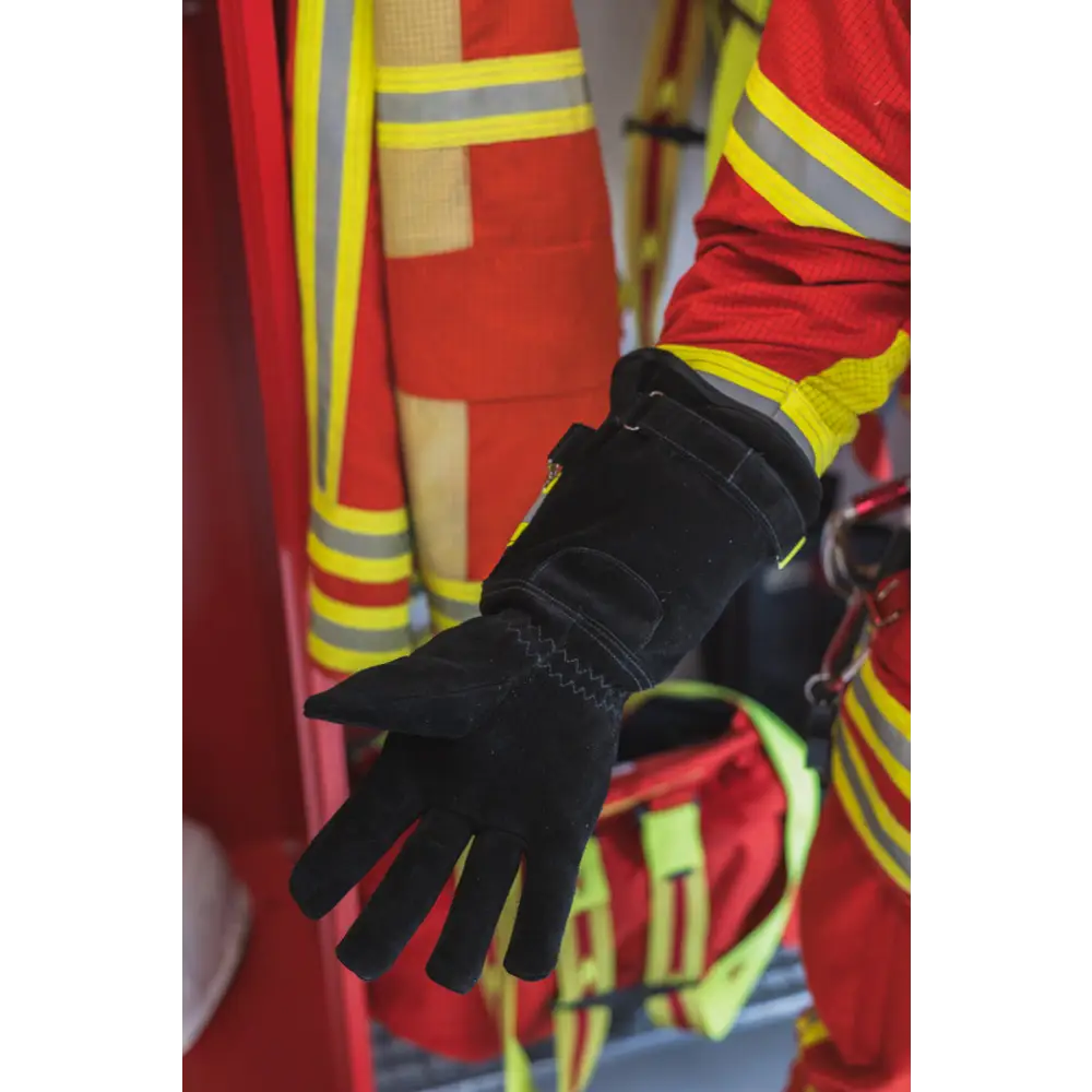 Schwarze Einsatzhandschuhe S Black HARI 002, en659 geprüft, feuerwehrhandschuhe test